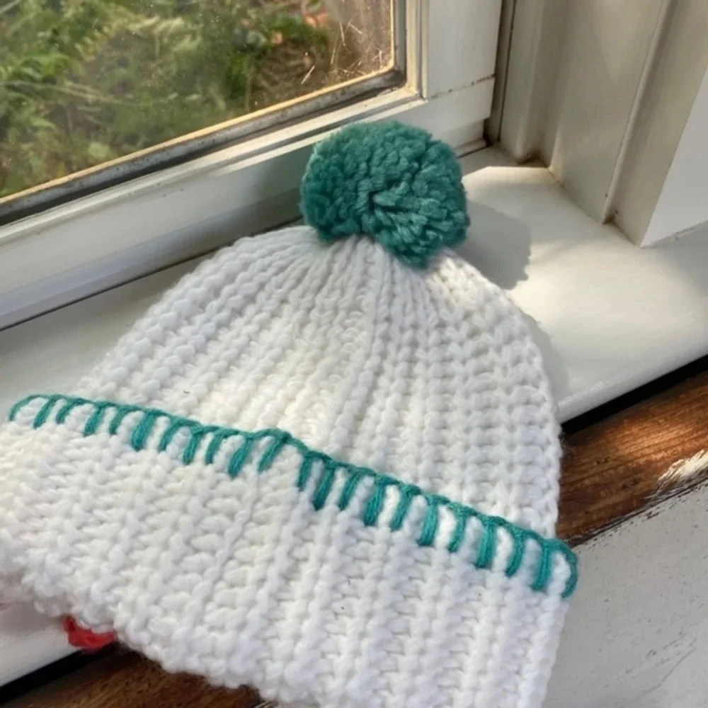 Anthropologie Monogram Pom Toddler Beanie